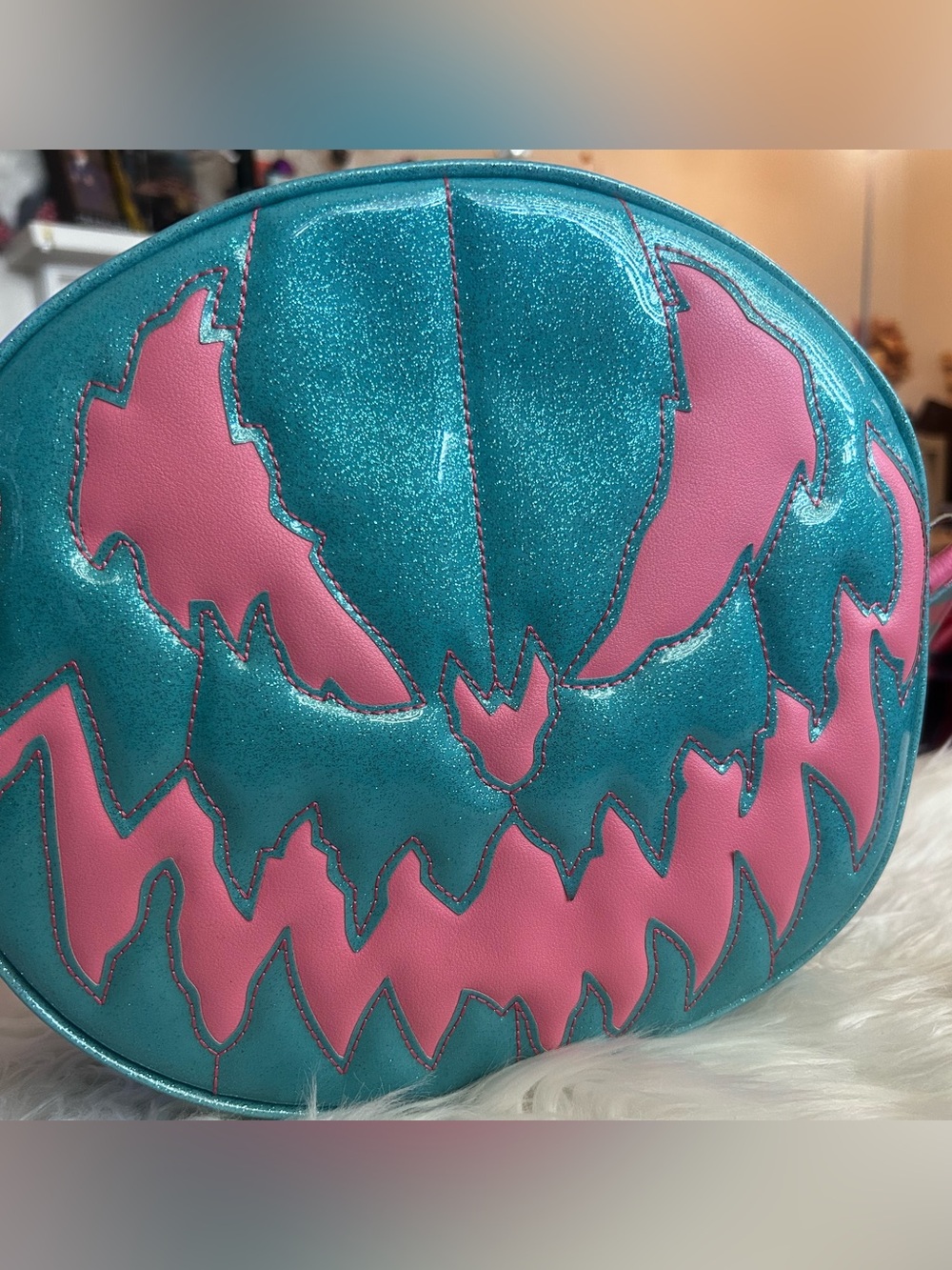 Love pain and stitches / pumpkin kult double sided crossbody bag